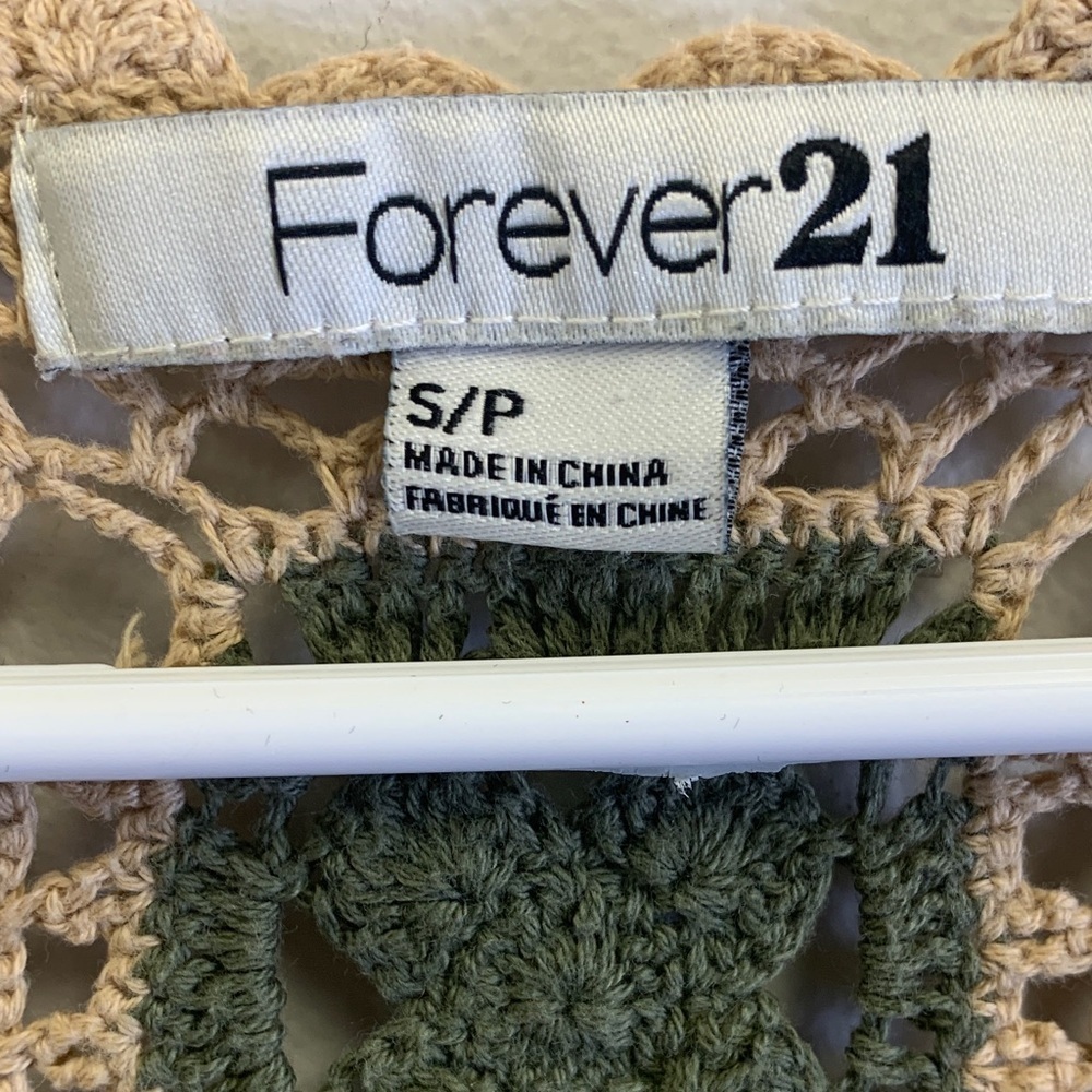 Forever 21 Green and Tan Crochet Tank Top - Picture 2 of 5